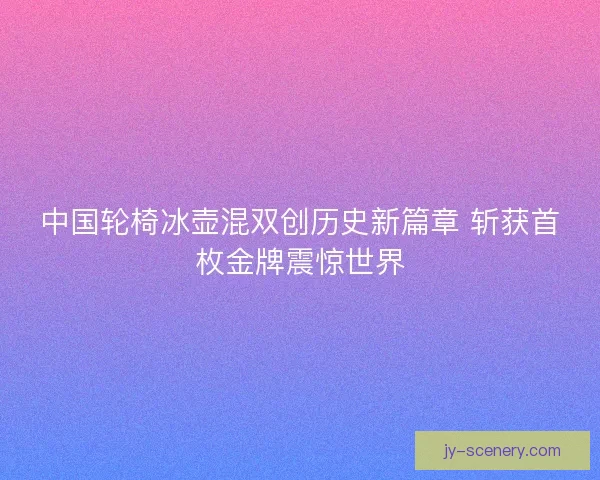 中国轮椅冰壶混双创历史新篇章 斩获首枚金牌震惊世界